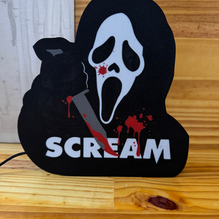 Lampe Scream - Lightbox 3D LED | Design Noir, Blanc, Rouge & Gris | USB