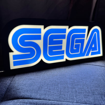 Lampe SEGA - Lightbox 3D LED | Design Noir, Bleu & Blanc | USB