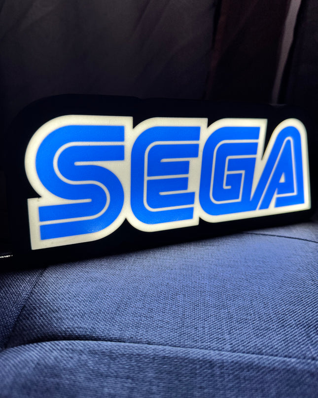 Lampe SEGA - Lightbox 3D LED | Design Noir, Bleu & Blanc | USB