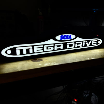 Lampe Mega Drive - Lightbox 3D LED | Design Noir, Blanc & Bleu | USB