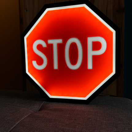 Lampe USB STOP texte blanc et rouge
