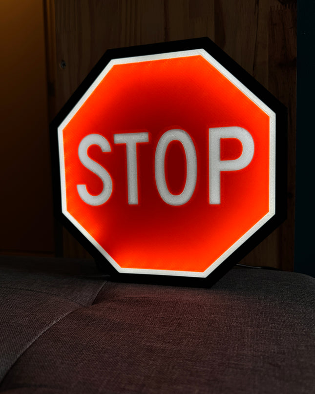 Lampe USB STOP texte blanc et rouge
