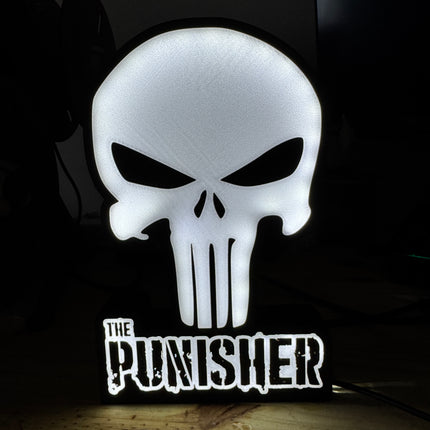 Lampe The Punisher - Lightbox 3D LED | Design Noir & Blanc | USB