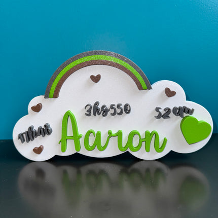 Souvenir de naissance sur mesure avec personnalisation complète.

