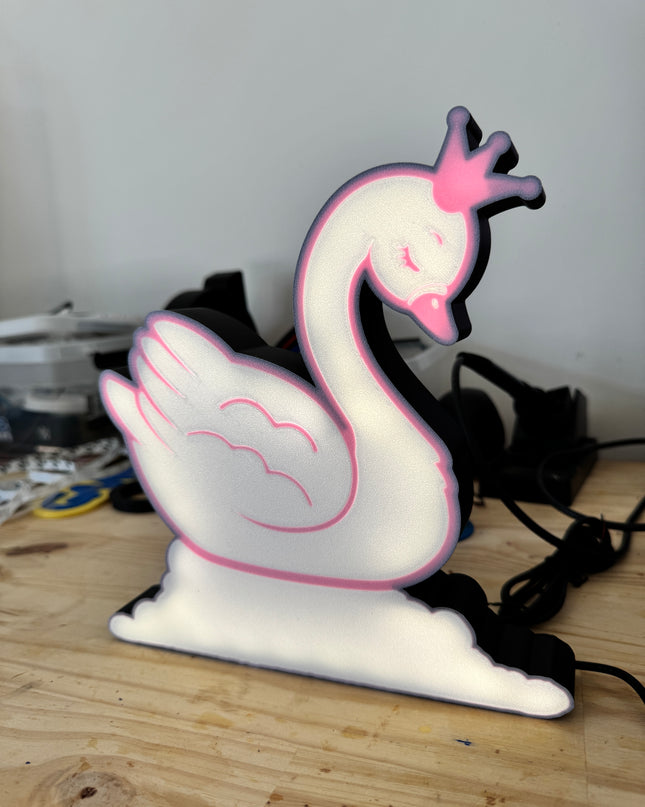 lampe de chambre cygne lumineux
